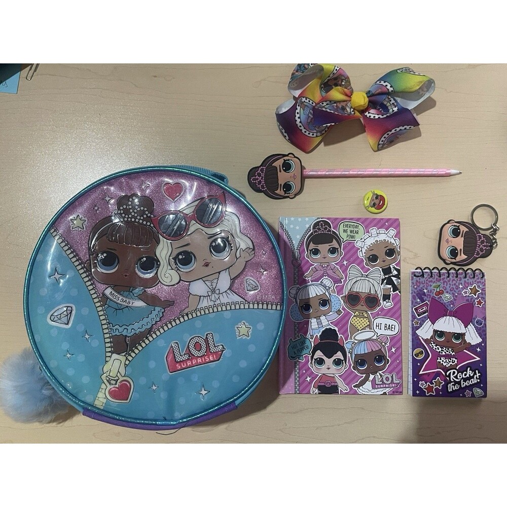 L.O.L. Surprise Girls LOL School Lunch Snack Box Notepad Bow Pencil Keychain